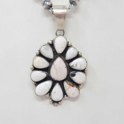 1244	

Large Native American Kathleen Chavez White Buffalo Pendent, 47.8g
Weighs Approx. 47.8g Measures Approx. 2"Ã—3.5 ARTIST...