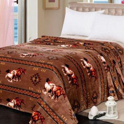13	

Brand New Queen Size Silk Touch blanket with running horse design.
Queen Size Silk Touch blanket with running horse design.