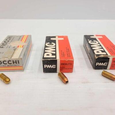 840	

150 Rounds Of .380 Auto Ammo
50 Rounds Of Fiocchi .380 Auto 50 Rounds Of PMC .380 Auto Jacketed Hollow Point 50 Rounds Of PMC .380...