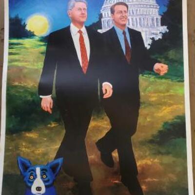 7004	

George Rodrigue Blue Dog 53rd Presidential Inaugural Limited Edition Print
Measures approx 38" x 24"