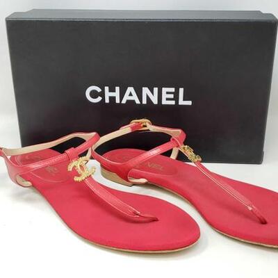 1504	

Guaranteed Authentic Red Chanel Sandals only worn 1 time
Sandal Size 9