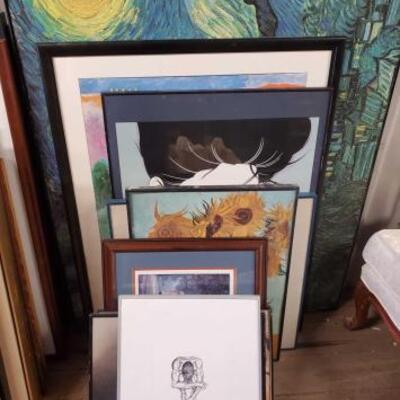 7010	

12 Pieces Of Framed Art
Ranging In Size From Approx: 7.5" x 8" - 40" x 50"