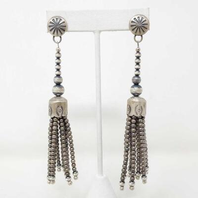 1178	

Native American Sterling Silver Dangle Earrings 27.8g