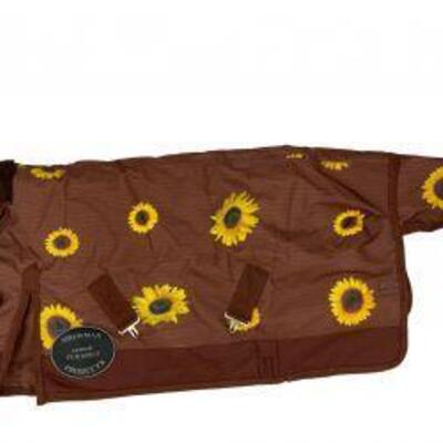 69	

Waterproof and Breathable Showman Â® Brown with sunflower Print 1200D Turnout Blanket
FOAL/MINI 36