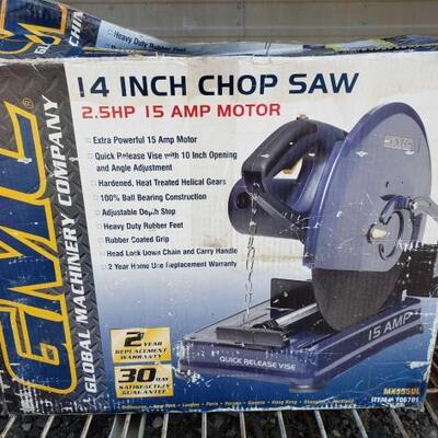 10510	

GMC 14 " inch chop saw
GMC 14 " inch chop saw 2.5 hp 15 amp motor