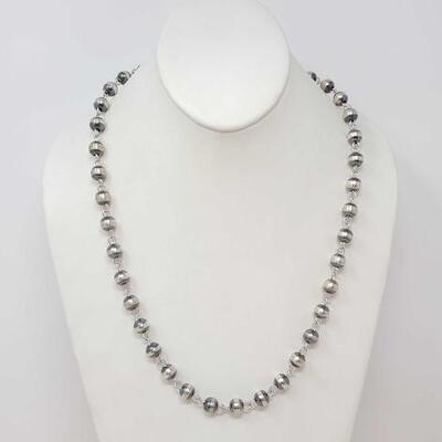 1272	

Old Pawn Sterling Silver Beaded Necklace, 37.7g
Weighs Approx. 37.7g Measures Approx. 24"