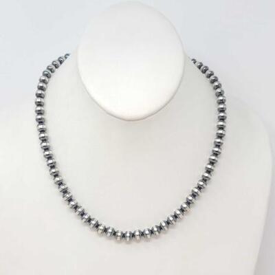 1264	

Old Pawn Sterling Silver 7mm Beaded Necklace, 23.4g
Weighs Approx. 23.4 Measures Approx 18" 7mm beeds
