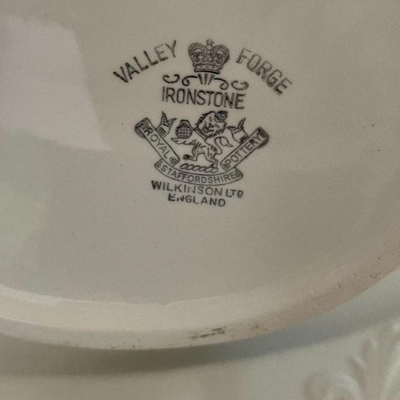 Wilkons & Co. white Staffordshire English soup tureen, ladle and underplate, c 1880