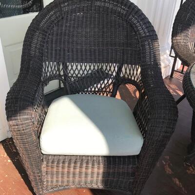 faux wicker table and 4 chairs $350 as is
table 48 X 30