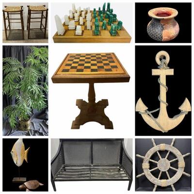 Awesome Artwork, Chess Table, Nautical Themed Decor, Evening Gowns, Various Ink & Toner Cartridges, Etc.

Neil Farkas Signed...
