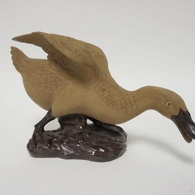 1014	MUD DUCK, IMPRESSED MADE IN CHINA, 10 1/2 IN LONG X 7 IN HIGH
