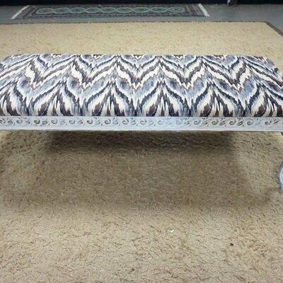 1097	UPHOLSTERED WINDOW BENCH WITH CABRIOLE LEGS, 60 IN X 25 IN X 19 IN
