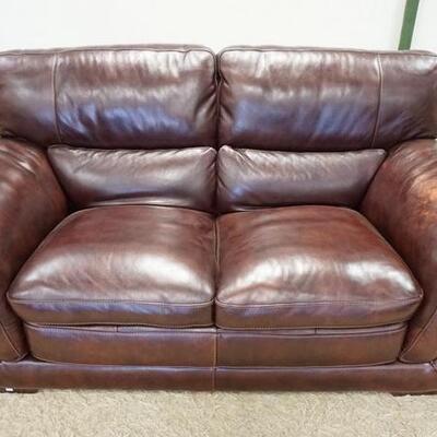 1037	LEATHER LOVE SEAT, 70 IN WIDE

