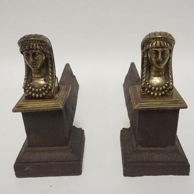 1089	2 SPHINX STYLE ANDIRONS, 7 1/2 IN X 13 IN
