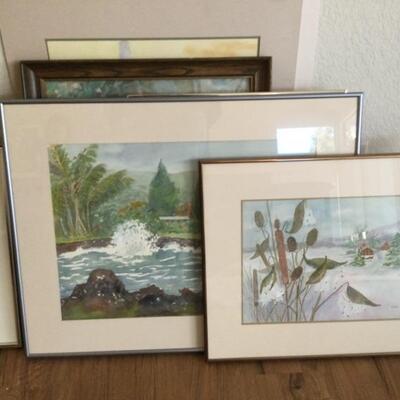 Many beautiful original paintings by California artist. Gorgeous Georgia O'Keefe-inspired florals, lovely landscapes, various sizes,...