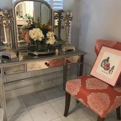 Mirror Vanity and Side Chair