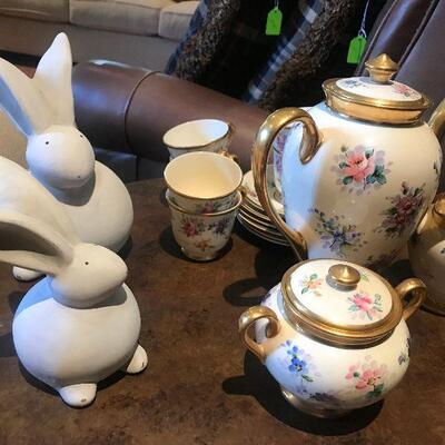 Bunnies, Hand Painted Tea Set, Osborne