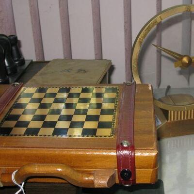 chess sets and Jefferson clock