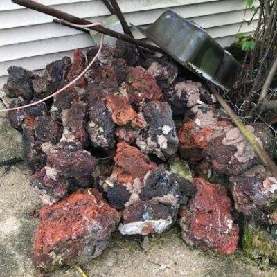 pile of large size lava rocks