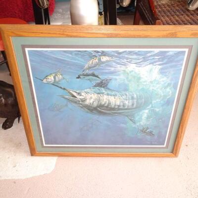 Don Ray signed print Dolphin 29 1/2 x 25 