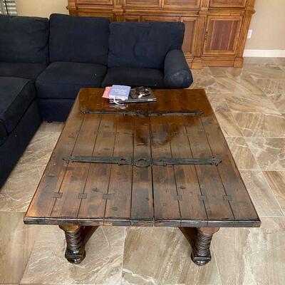 Solid Wood Oversized Coffee Table, Ship Chest Style - 5'  41