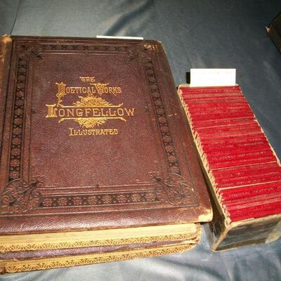 1878 2 Volume Leather Folio Set Longfellow