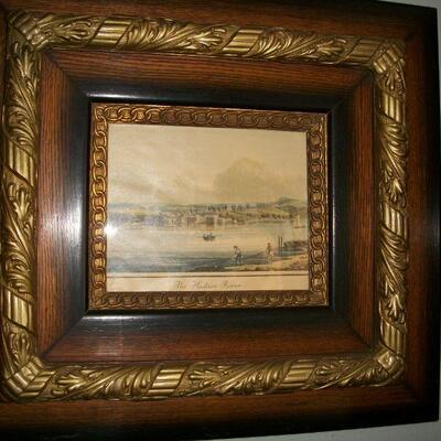 Pair Matching Antique Frames with antique print