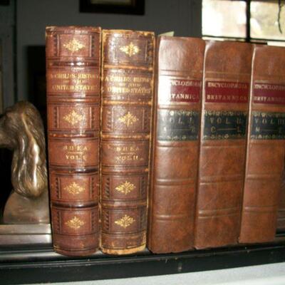 Encyclopedia Brittanica - 1st Edition Facsimile & 1872 Child's History of US 2 Vol Leather