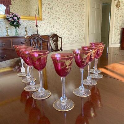 Lovely Gold and Red Stemware
