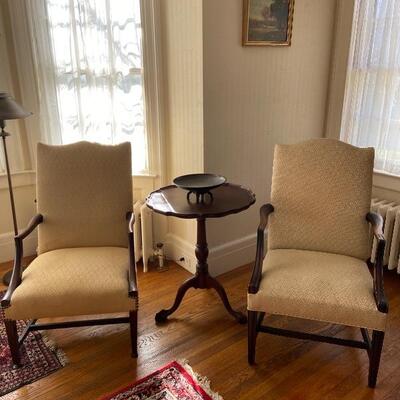 Lovely pair of Martha Washington Chairs and Candlestands