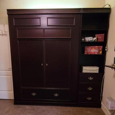Murphy bed has sold but the bookshelf is still available. 
