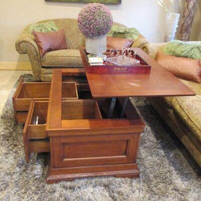 Hooker lift Table With 2 Drawer Storage 