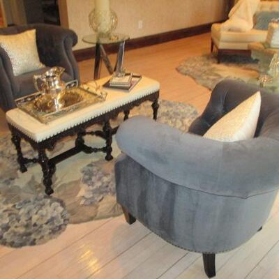 Safavieh Pair Of Chairs ~ Tufted Bench  