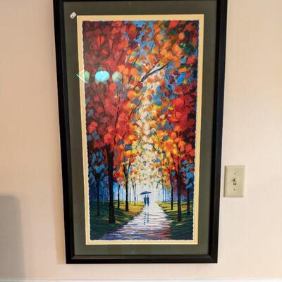 One of a pair of large colorful seriolithographs