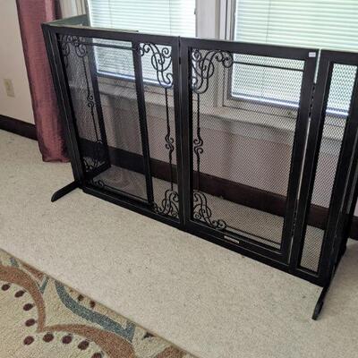 WROUGHT IRON DOG gate - expands to fit archway.  Has door that opens 