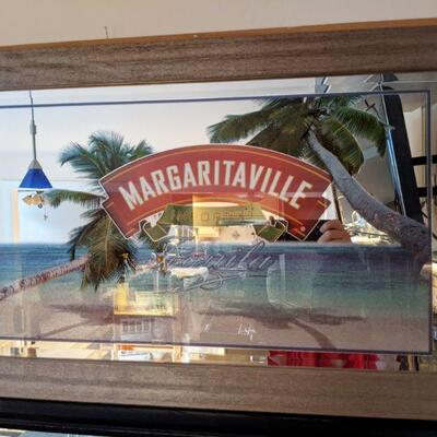 Margaritaville advertising mirrored sign