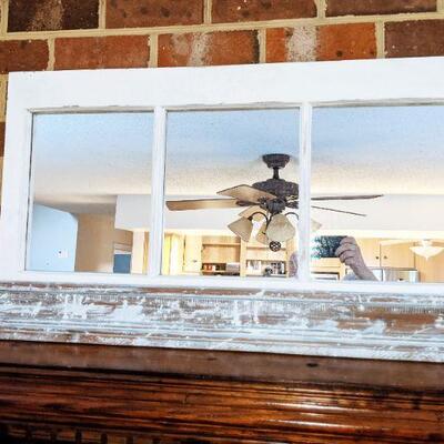 Distressed mantel mirror