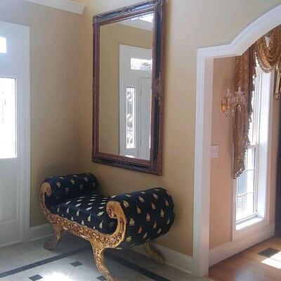 Beautiful entry Sofa with Rolled Arms and Mirror