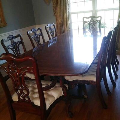 Maitland - Smith dining table and 10 chairs