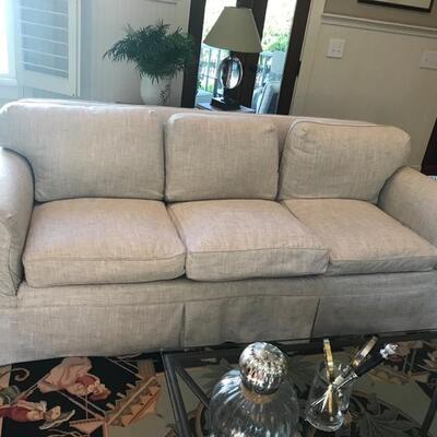 Slip covered Eden Ferrell sofa $495
84 X 36 X 33