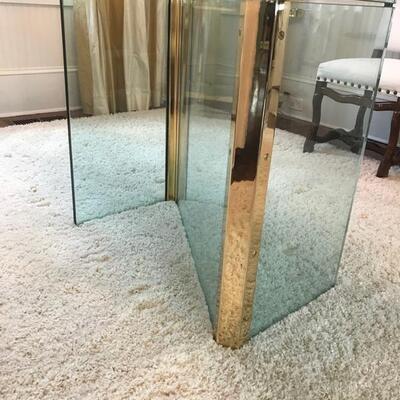Glass and brass dining table $850
42 X 84 X 29