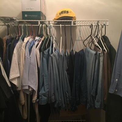 Closet full of men's clothing