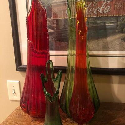 Blown glass vases