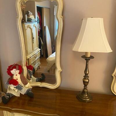 Vintage Stanley Furniture French Provincial Canary Yellow Double Mirror 9-Draw Dresser - $360 - 73" Long x 20" Deep x 33"...