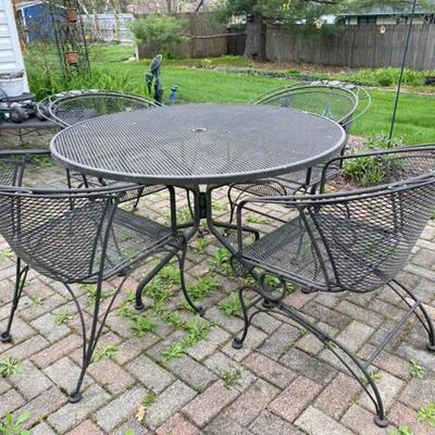Wrought Iron Patio Set Table & 4 Chairs - $275