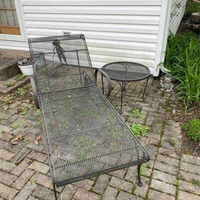 Wrought Iron Lounge Chair & Side Table - $160 - 70