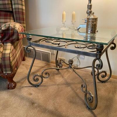Wrought Iron Bevelled Glass Table - $90 - 30