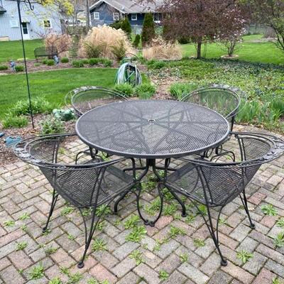 Wrought Iron Patio Set Table & 4 Chairs - $275