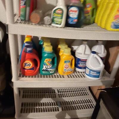 lots of laundry soaps, cleaning