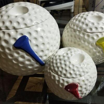 3 piece canister set- Golf theme